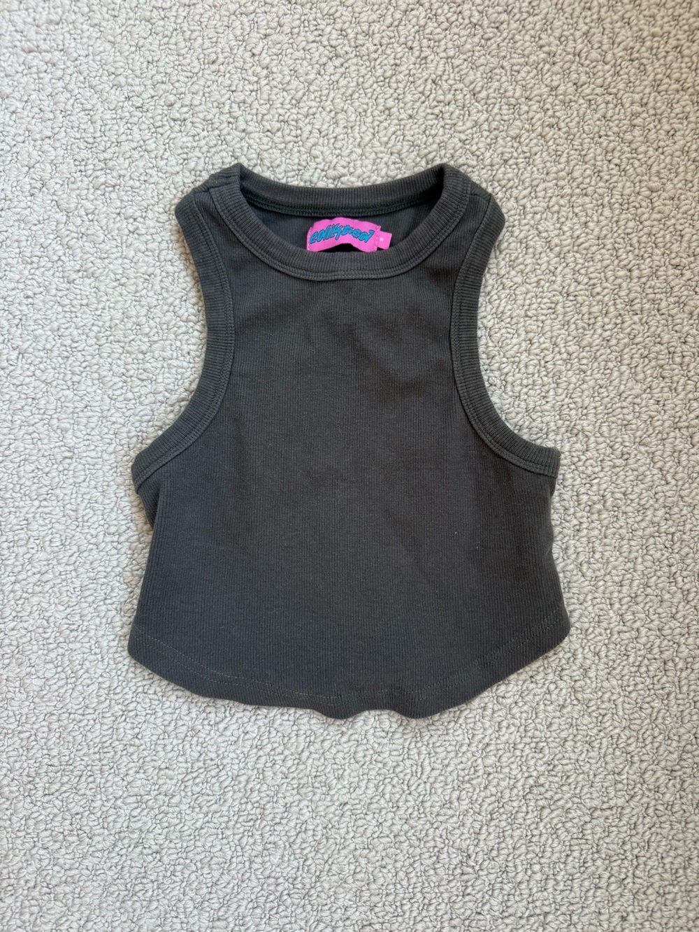 Edikted Black Ribbed Tank Top